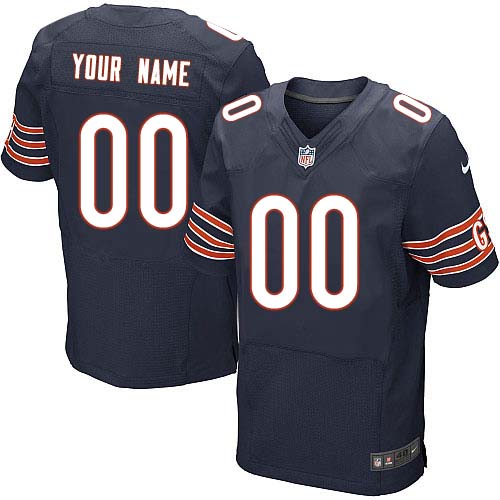 Men's Elite Nike Jersey Navy Blue Home - Customized NFL Chicago Bears